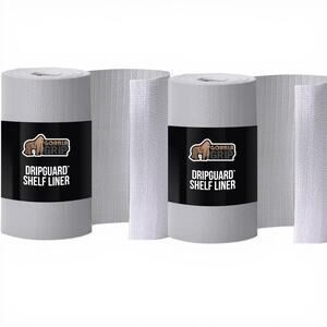2 Rolls GORILLA GRIP Gray Smooth Drawer Shelf & Cabinet Liner 17.5” X 20 Ft